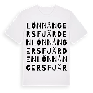 Lönnångersfjärden ordlek t-shirt – ekologisk bomull t-shirt från Pinshirt