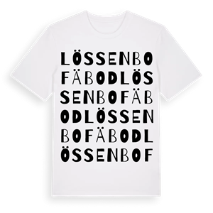 Lössenbo fäbod ordlek t-shirt – ekologisk bomull t-shirt från Pinshirt