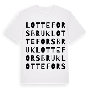 Lottefors bruk ordlek t-shirt – ekologisk bomull t-shirt från Pinshirt