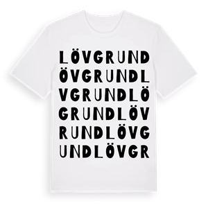Lövgrund ordlek t-shirt – ekologisk bomull t-shirt från Pinshirt
