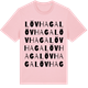 Pink Cotton t-shirt med Lövhaga ordlek t-shirt