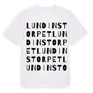 Lundinstorpet ordlek t-shirt – ekologisk bomull t-shirt från Pinshirt
