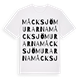 White t-shirt med Måcksjömurarna ordlek t-shirt
