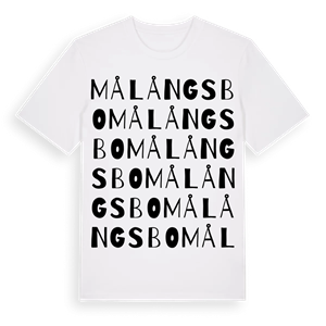 Målångsbo ordlek t-shirt – ekologisk bomull t-shirt från Pinshirt
