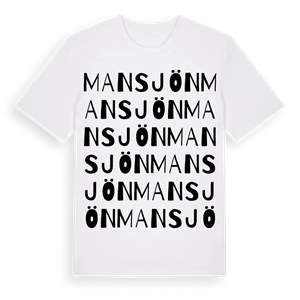 Mansjön ordlek t-shirt – ekologisk bomull t-shirt från Pinshirt