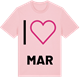 Pink Cotton t-shirt med Jag älskar Mar t-shirt stort tryck