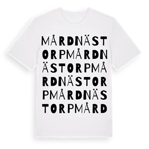 Mårdnästorp ordlek t-shirt – ekologisk bomull t-shirt från Pinshirt