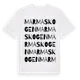 White t-shirt med Marmaskogen ordlek t-shirt