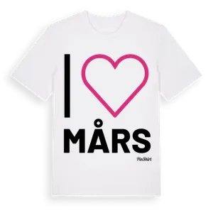 Jag älskar Mårs t-shirt stort tryck – ekologisk bomull t-shirt från Pinshirt