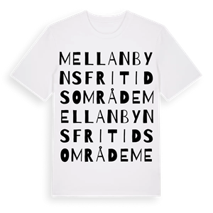 Mellanbyns fritidsområde ordlek t-shirt – ekologisk bomull t-shirt från Pinshirt