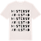 Vintage White t-shirt med Mistersva vilstad ordlek t-shirt