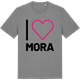 Mid Heather Gray t-shirt med Jag älskar Mora t-shirt stort tryck