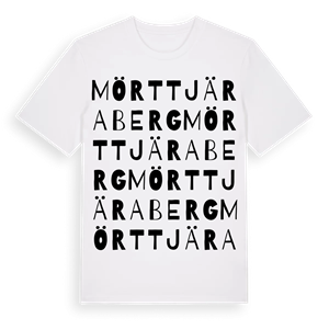 Mörttjäraberg ordlek t-shirt – ekologisk bomull t-shirt från Pinshirt