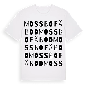 Mossbo fäbod ordlek t-shirt – ekologisk bomull t-shirt från Pinshirt