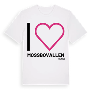 Jag älskar Mossbovallen t-shirt stort tryck – ekologisk bomull t-shirt från Pinshirt