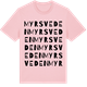 Pink Cotton t-shirt med Myrsveden ordlek t-shirt