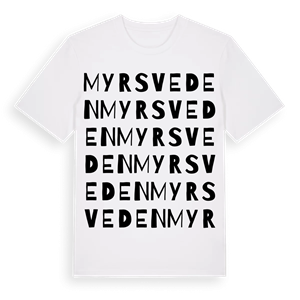 Myrsveden ordlek t-shirt – ekologisk bomull t-shirt från Pinshirt