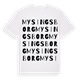 White t-shirt med Mysingsborg ordlek t-shirt
