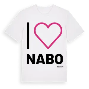 Jag älskar Nabo t-shirt stort tryck – ekologisk bomull t-shirt från Pinshirt