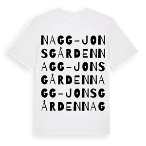 Nagg-Jonsgården ordlek t-shirt – ekologisk bomull t-shirt från Pinshirt