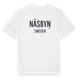 White t-shirt med Näsbyn i Sverige t-shirt