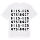 White t-shirt med Nils-Bengtsänget ordlek t-shirt