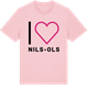 Pink Cotton t-shirt med Jag älskar Nils-Ols t-shirt stort tryck
