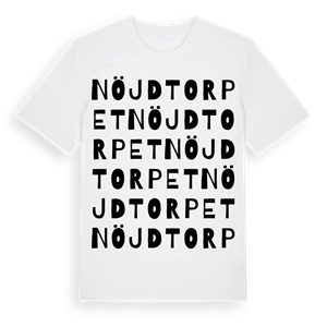 Nöjdtorpet ordlek t-shirt – ekologisk bomull t-shirt från Pinshirt