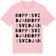 Pink Cotton t-shirt med Noppisvedjan ordlek t-shirt