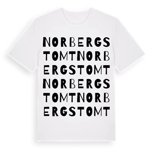 Norbergstomt ordlek t-shirt – ekologisk bomull t-shirt från Pinshirt