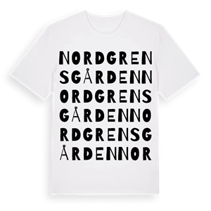 Nordgrensgården ordlek t-shirt – ekologisk bomull t-shirt från Pinshirt