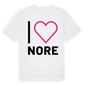 Jag älskar Nore t-shirt stort tryck – ekologisk bomull t-shirt från Pinshirt