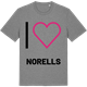 Mid Heather Gray t-shirt med Jag älskar Norells t-shirt stort tryck