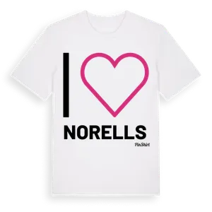 Jag älskar Norells t-shirt stort tryck – ekologisk bomull t-shirt från Pinshirt