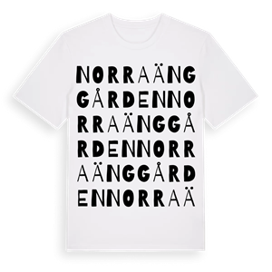 Norra Änggården ordlek t-shirt – ekologisk bomull t-shirt från Pinshirt