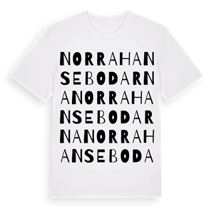 Norra Hansebodarna ordlek t-shirt – ekologisk bomull t-shirt från Pinshirt