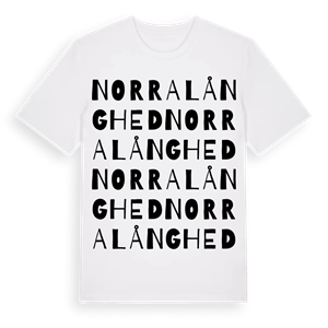Norra Långhed ordlek t-shirt – ekologisk bomull t-shirt från Pinshirt