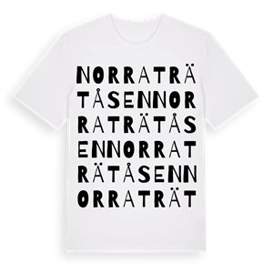 Norra Trätåsen ordlek t-shirt – ekologisk bomull t-shirt från Pinshirt