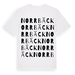 Norrbäck ordlek t-shirt – ekologisk bomull t-shirt från Pinshirt