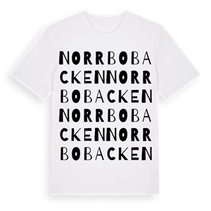 Norrbobacken ordlek t-shirt – ekologisk bomull t-shirt från Pinshirt