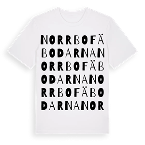 Norrbofäbodarna ordlek t-shirt – ekologisk bomull t-shirt från Pinshirt