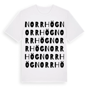 Norrhög ordlek t-shirt – ekologisk bomull t-shirt från Pinshirt