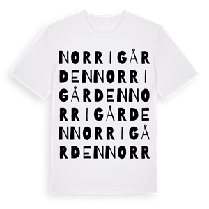 Norrigården ordlek t-shirt – ekologisk bomull t-shirt från Pinshirt