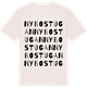 Vintage White t-shirt med Nybostugan ordlek t-shirt