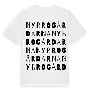 Nybrogårdarna ordlek t-shirt – ekologisk bomull t-shirt från Pinshirt