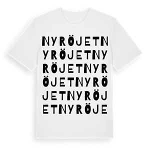 Nyröjet ordlek t-shirt – ekologisk bomull t-shirt från Pinshirt