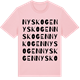 Pink Cotton t-shirt med Nyskogen ordlek t-shirt