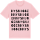Pink Cotton t-shirt med Nysnuggen ordlek t-shirt
