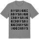 Mid Heather Gray t-shirt med Nysnuggen ordlek t-shirt