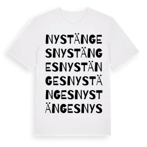 Nystänges ordlek t-shirt – ekologisk bomull t-shirt från Pinshirt